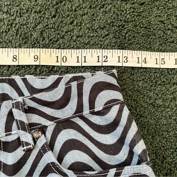 The Ragged Priest Wave Print High Rise Straight Leg Rigid Mom Jeans Size 24 - Picture 8 of 11